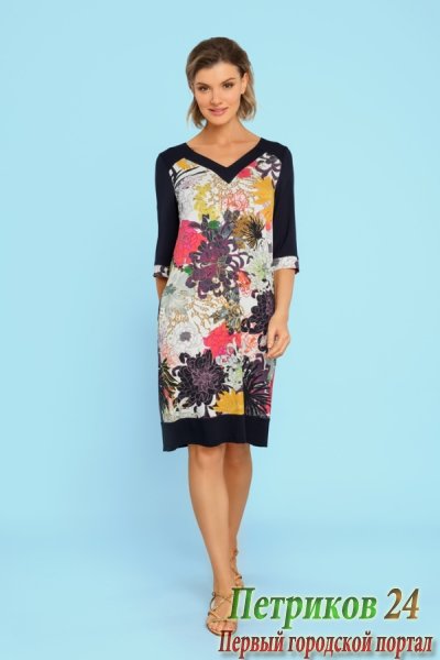 Платье женское (японские цветы, 3XL (54))