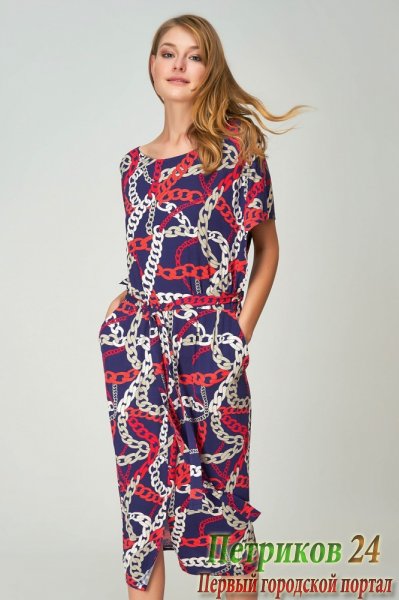 Платье женское (синий, 2XL (52))
