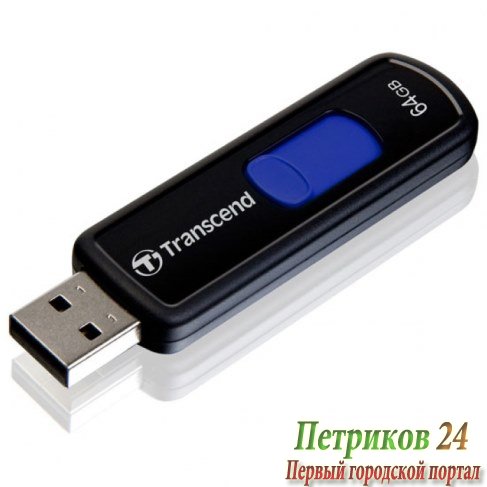 Флэш-диск Transcend JetFlash 500 64GB (Черный/Синий)