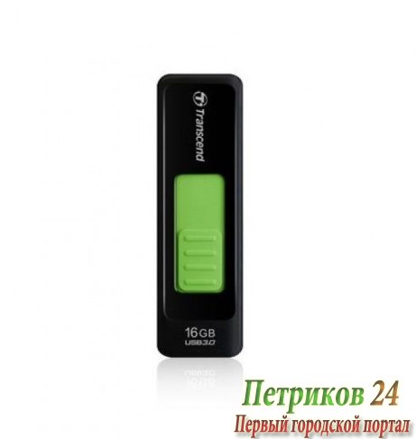 Флэш-диск Transcend JetFlash 500 16GB (Черный/Зеленый)