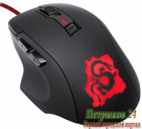 Мышь OKLICK 725G DRAGON черный/красный