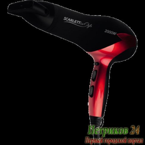 Фен Scarlett SC-HD70I47 черный/красный