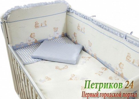 Комплект в кроватку Perina Тиффани Неженка 3 предмета Голубой Т3-01.4