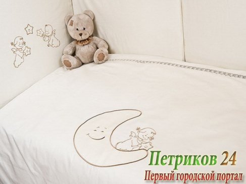 Комплект в кроватку Makkaroni kids Сказка маленькой принцессы 3 предмета евро стандарт бежевый