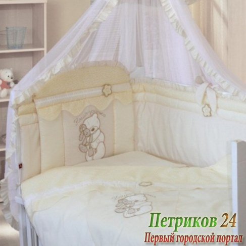 Комплект постельного белья Золотой Гусь Сабина 7 предметов бежевый 1413
