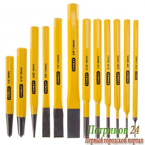 Набор бородков и зубил слесарных Stanley 4-18-299 12 штук