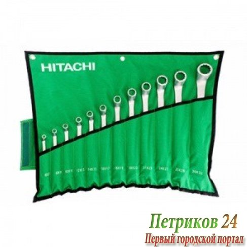 Набор раздвоенных кольцевых гаечных ключей Hitachi 12 предметов HTC-774019