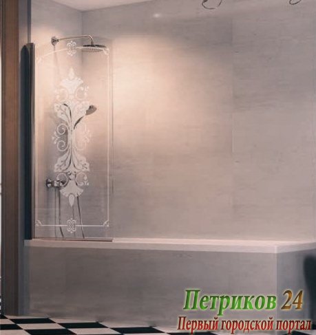 Шторка на ванну Huppe DESIGN VICTORIAN DV1401.092.344 хром/FrozenGrace