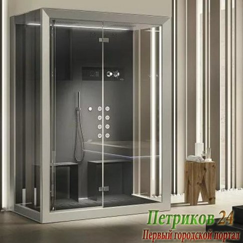 Душевая кабина с турецкой баней Jacuzzi Frame IN2 150x110x224h SX черн/хром JAC 9448-27319