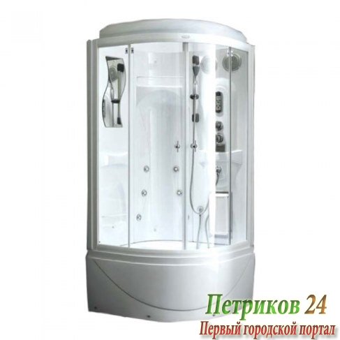 Душевая кабина Aqualux F128 белый/хром 95x95x220h