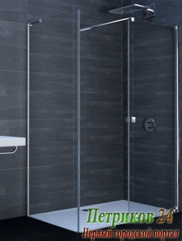 Душевая дверь с неподвижным сегментом Huppe XTENSA WALK-IN XT0102.069.321 серебро/стекло