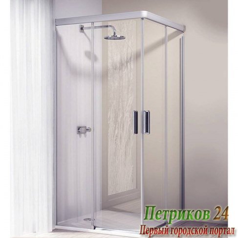 Душевая дверь с неподвижным сегментом Huppe DESIGN ELEGANCE 8E1702.092.315 хром/стекло