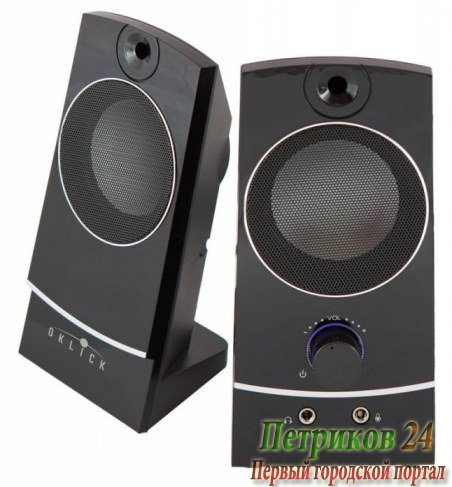 Колонки OKLICK OK-118 2.0 черный 4Вт портативные