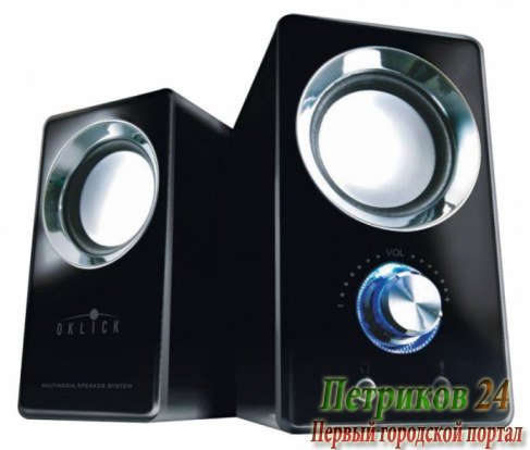 Колонки OKLICK OK-116 2.0 черный 6Вт портативные