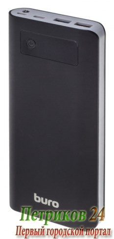 Мобильный аккумулятор BURO RB-20000-LCD-QC3.0-I&O черный/темно-серый