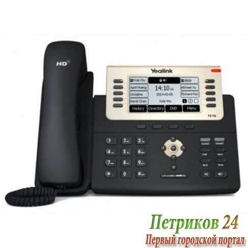 Телефон Yealink SIP-T27G черный