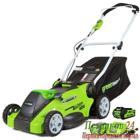 Газонокосилка аккумуляторная GreenWorks G40LM40K2X 2504707VB