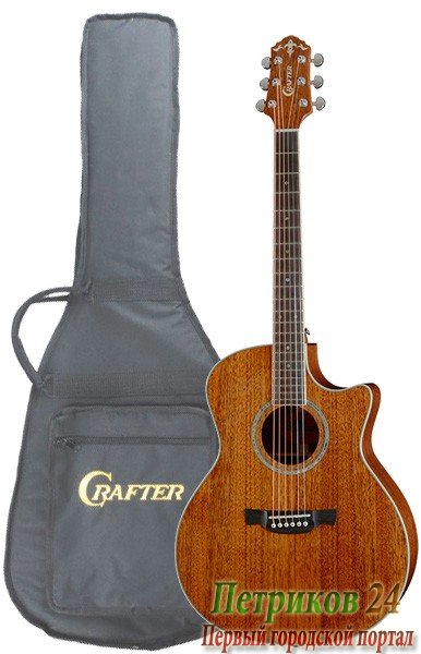 CRAFTER GAE-8MH/BR + Чехол - электроакустическая гитара, Top- красное дерево, корпус- красное дерево, предусилитель LR-T NX, с фирменным чехлом в комп