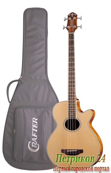CRAFTER BA-400 EQ/N + Чехол - бас гитара акустическая - Top-ель, корпус-ясень, EQ-Timber PLUS, натурал, матовая, с фирменным чехлом в комплекте