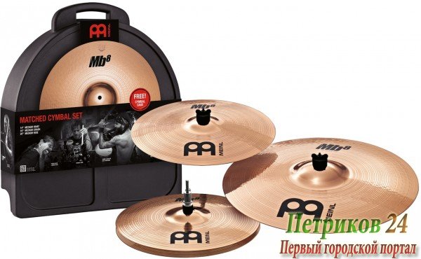 MEINL MB8-141620M - комплект тарелок HH-14, Crash-16, Ride-20 + кейс для тарелок, сплав B8 (92% медь, 8% олово, следы серебра), серия MB8