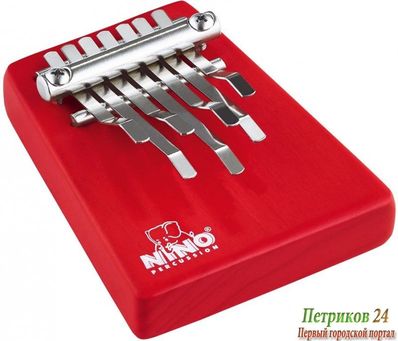 MEINL NINO964R - калимба 7 нот, корпус - сосна, ноты - хромированная сталь, цвет красный