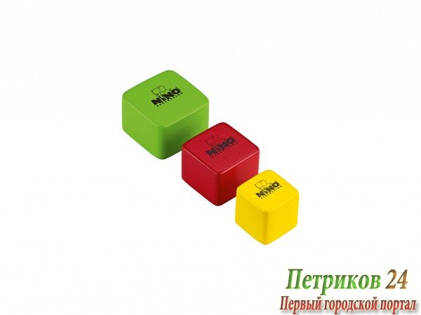 MEINL NINO507-MC - набор из 3 деревянных шейкеров разного размера в форме квадратов. Материал: Бразильская Гевея. Цвета: зеленый, красный, синий.