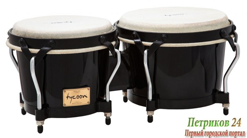 TYCOON STB-B BK - Бонго 7"(18см) x 8?"(22см), корпус: дуб, цвет: черный, мембрана: натуральная кожа