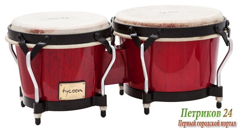 TYCOON STB-B R - Бонго 7"(18см) x 8?"(22см), корпус: дуб, цвет: красный, мембрана: натуральная кожа