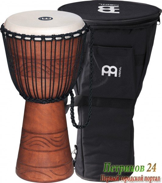 MEINL ADJ2-M+Bag - джембе средний (10"x20") африканский в компл. с чехлом, материал - Mahogany Wood, мембрана натуральная, веревки - HTP-ней