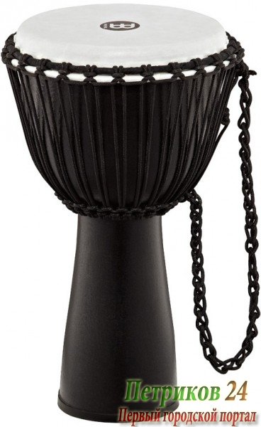 MEINL FADJ5-M - джембе средний черный (10"x18") африканский, материал - стекловолокно, мембрана синтетическая, веревки - PP-нейлон