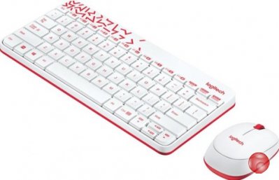 Клавиатура + мышь Logitech Wireless Combo MK240 Nano White-red 920-008212