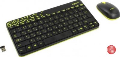 Клавиатура + мышь Logitech Wireless Combo MK 240 Nano Black-yellow 920-008213