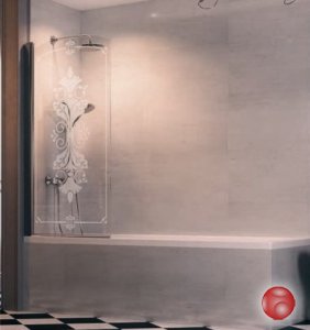 Шторка на ванну Huppe DESIGN VICTORIAN DV1401.092.344 хром/FrozenGrace