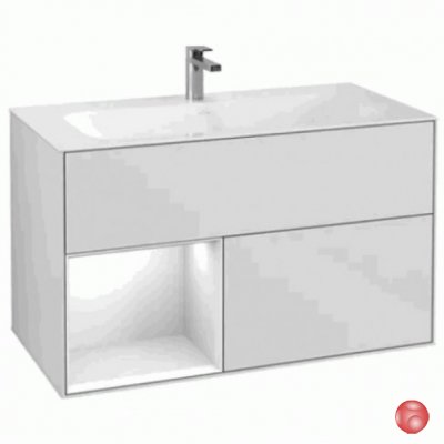 Комплект мебели Villeroy&Boch тумба FINION F030HFGF gold matt/glossy white lacquer + раковина 41...