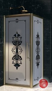 Боковая стенка для душевого уголка Huppe ENJOY VICTORIAN EV0602.007.344 матовое золото/FrozenGrace