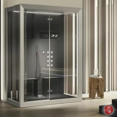 Душевая кабина с турецкой баней Jacuzzi Frame IN2 150x110x224h SX черн/хром JAC 9448-27319