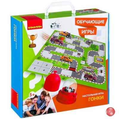 Обучающие игры Bondibon Настольная игра «ГОНКИ», BOX 32х9x32 см