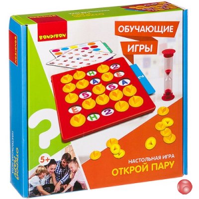 Обучающие игры Bondibon Настольная игра «ОТКРОЙ ПАРУ», BOX 25.5x25.5x6.5