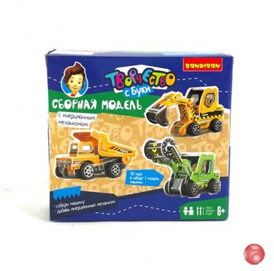 Сборная 3D модель BONDIBON, с инерц механ., каток зелен., арт. 2613A-R