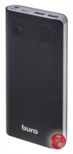 Мобильный аккумулятор BURO RB-20000-LCD-QC3.0-I&O черный/темно-серый
