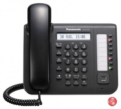 Системный цифровой телефон Panasonic KX-DT521RUB черный