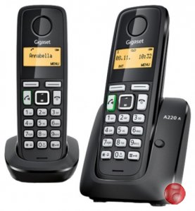 Телефон GIGASET A220 DUO RUS (две трубки) Black