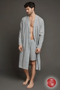 Халат мужской (бежево-голубой, 3XL (54))